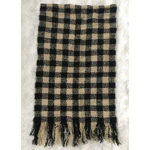Black & Cream Plaid Scarf